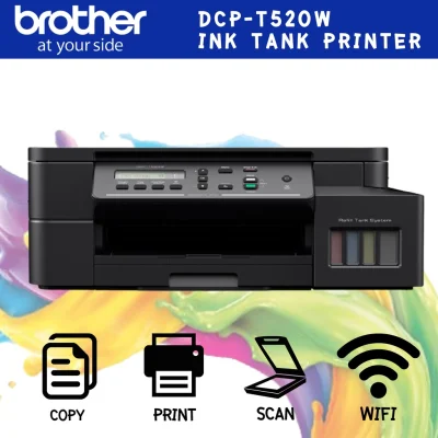 เครื่องพิมพ์มัลติฟังก์ชันอิงค์แท็งก์ Brother DCP-T520W Ink Tank Printer / Print, Scan, Copy / Wi-Fi Direct
