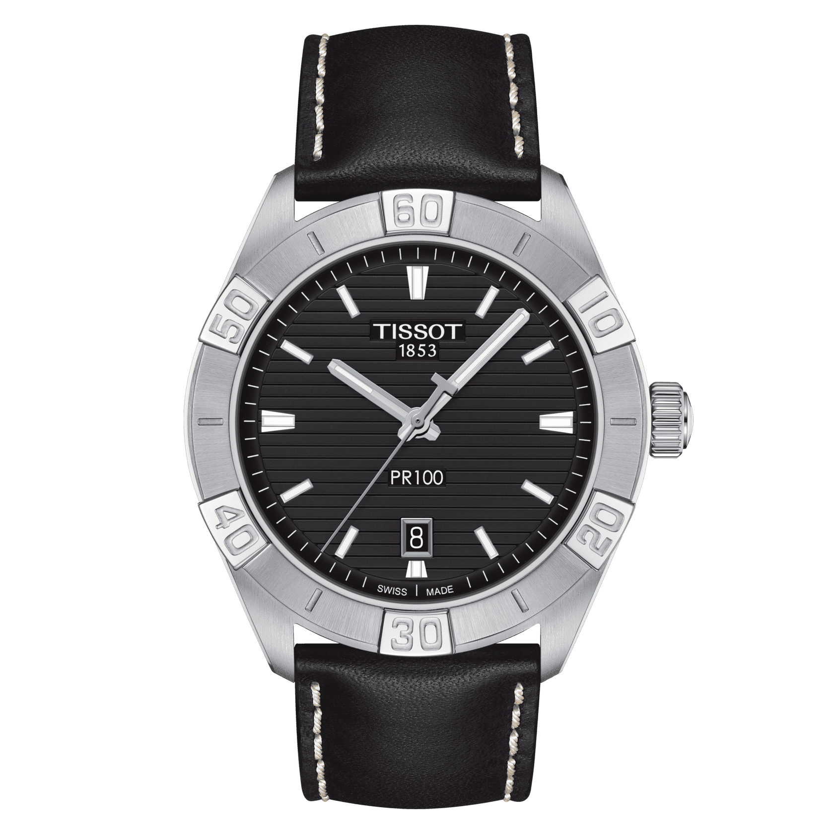 Tissot PR100 Sport Gent Quartz ทิสโซต์ พี อาร์ 100 สปอร์ต เจนท์ สีดำ ดำ T1016101605100 นาฬิกาสำหรับผู้ชาย