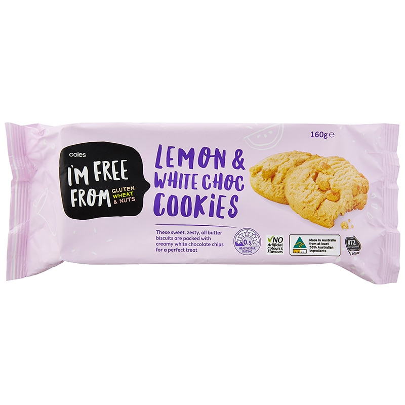 Coles Lemon and White Choc Cookies 160g. Lazada.co.th
