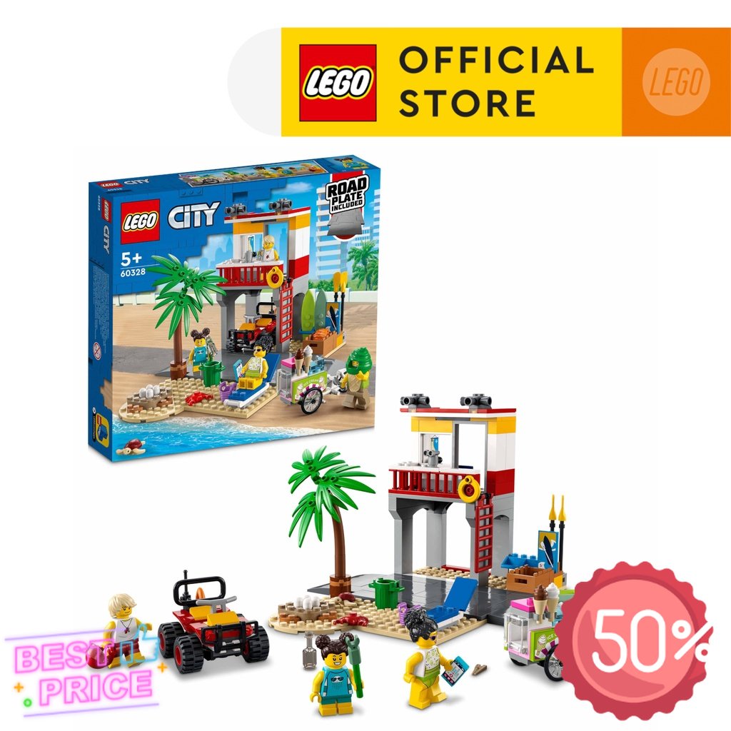 LEGO® City Community 60328 Beach Lifeguard Station Playset For Kids
