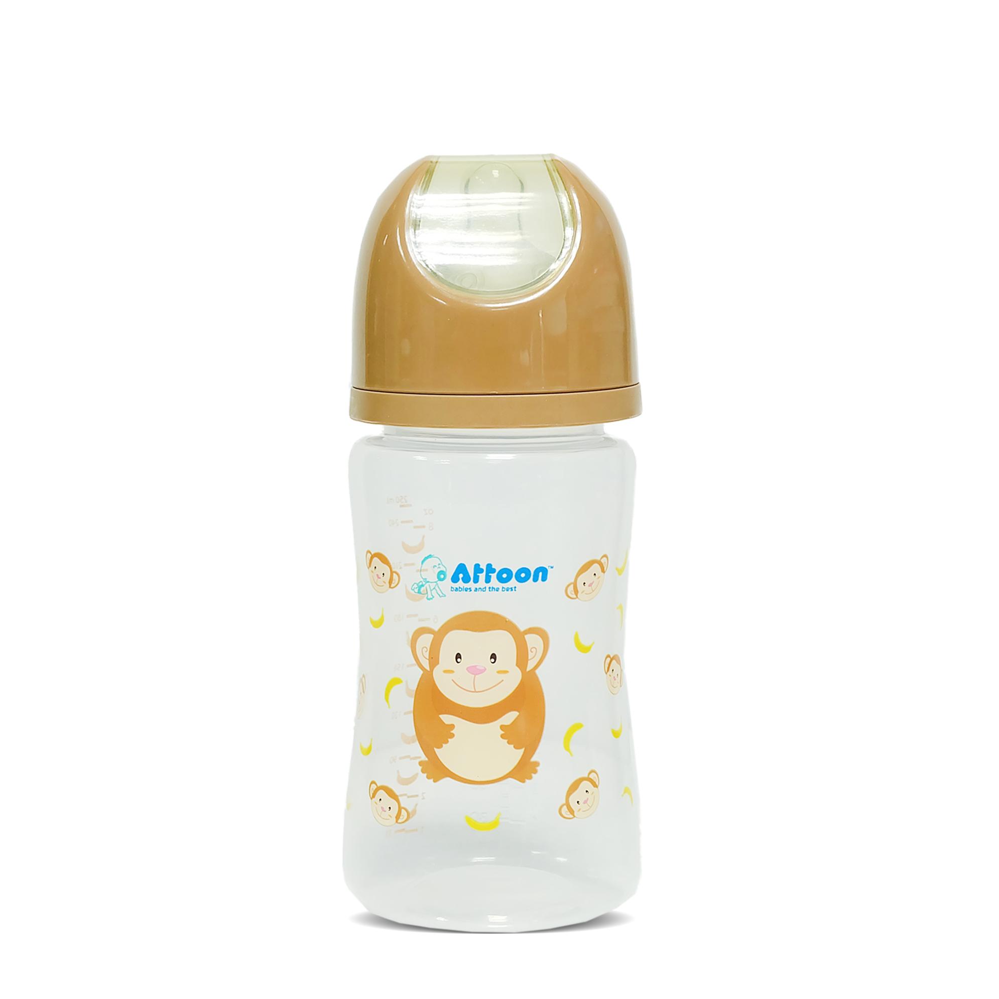 Attoon ขวดนม 8oz/250ml แบบคอกว้าง Wide Neck GiGGLES Feeding Bottle ...