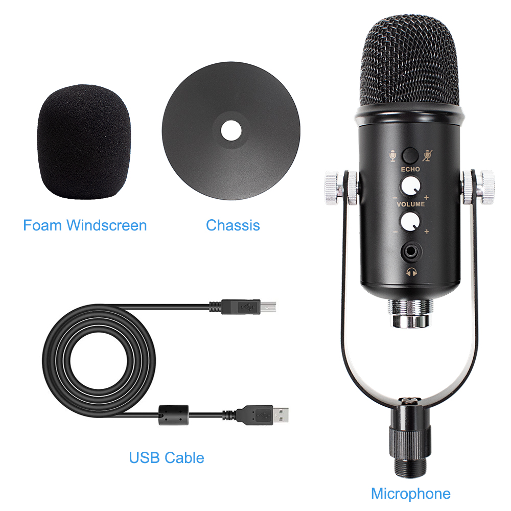 E21 Usb Gaming Microphone Condenser Microfone Streaming Cardiod