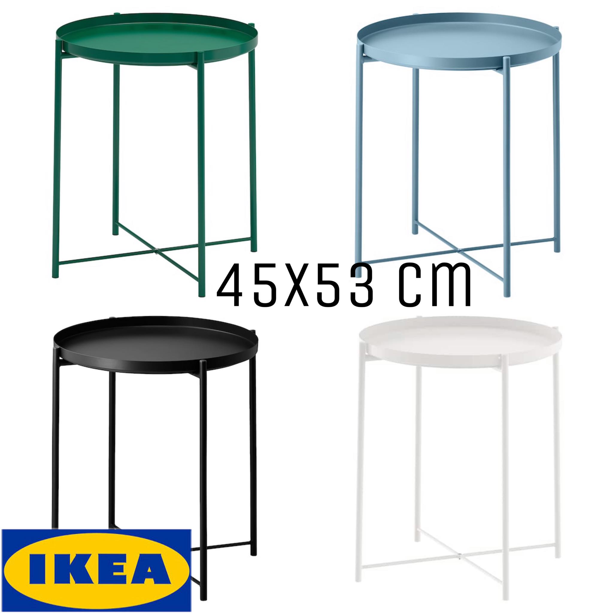 พร้อมส่ง!! IKEA ของแท้ GLADOM กลาดุม โต๊ะวางถาด (ยกถาดออกได้), ขาว,ดำ,น้ำเงิน,เขียว 45x53 ซม.