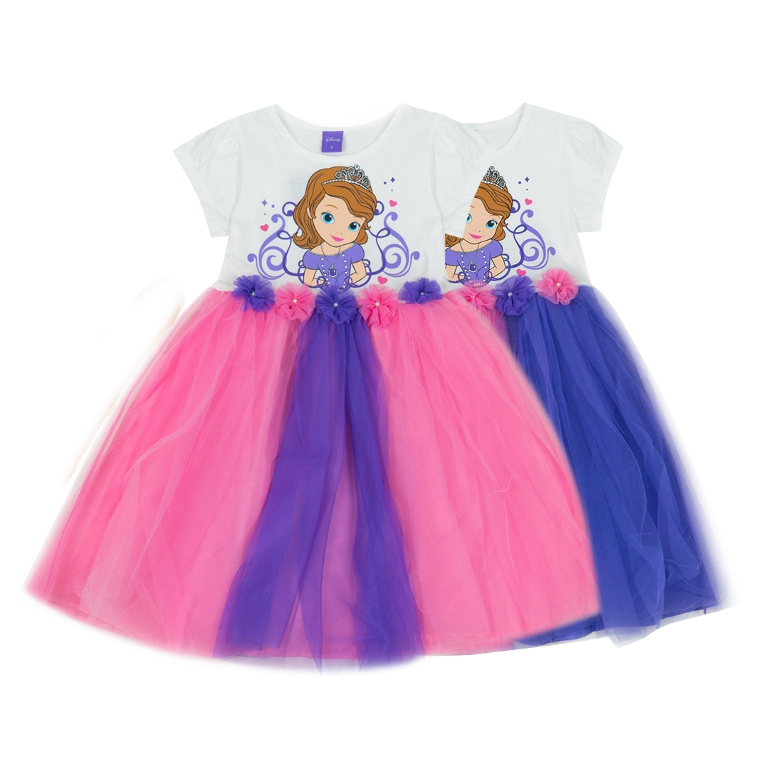 Disney Princess Sofia The First Purple Beach Sleeveless Dress Summer 3-6 Years 