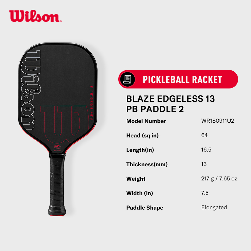 Wilson Blaze Edgeless 13 Pickleball Paddle WR180911U2 Official