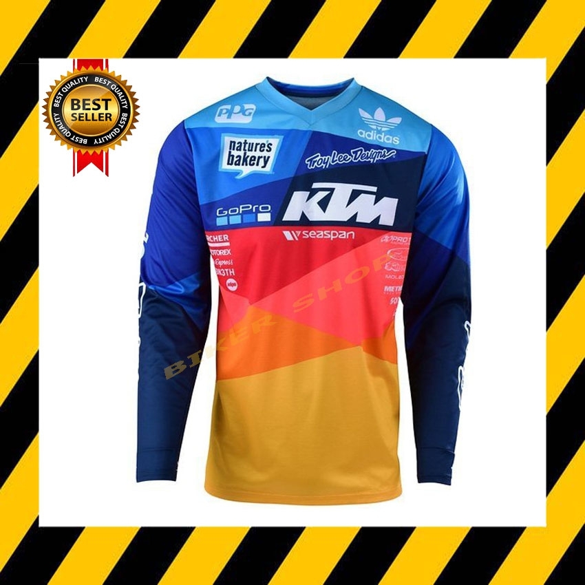 เสื้อวิบากแขนยาว Motocross TLD. KTM ฟ้าน้ำเงิน-เหลืองแดง (สินค้าใหม่ทุกชิ้นตอบแชทไวไม่ทิ้งให้รอนานพร้อมส่งทันทีได้รับสินค้า2-3วัน)