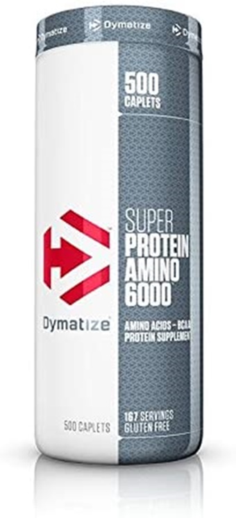 Dymatize Super Protein Amino 6000 (500 Caplets,167 Servings) Protein Supplement, High-Quality Protein & Amino Acid Complex, 3g Protein, 8.5mg BCAA  massive gains in size and strength Recovery บีซ๊เอเอ อะมิโน กล้ามเนื้อ