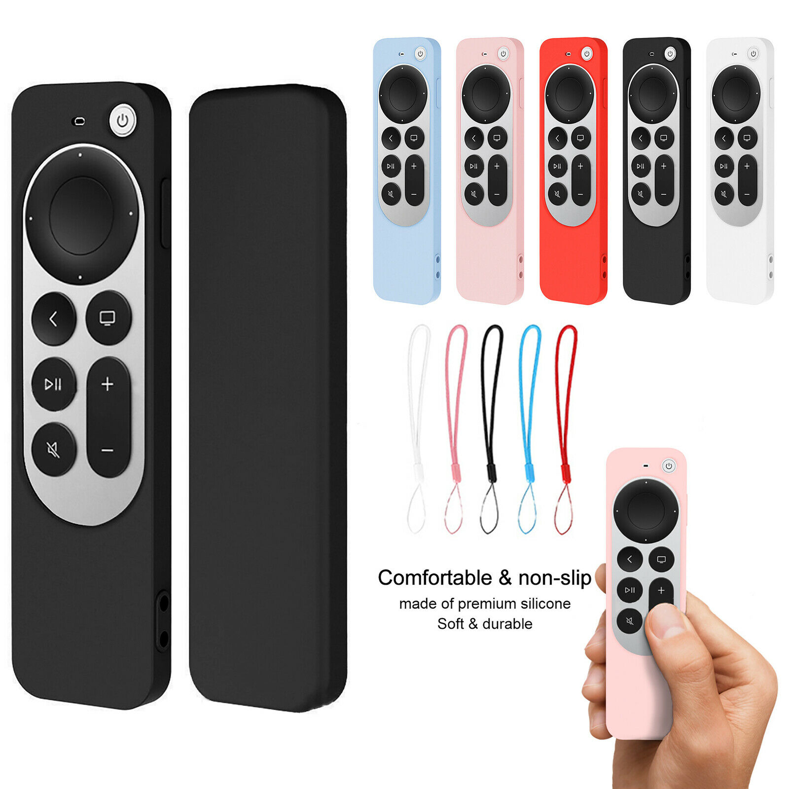 HONEYDEWD 2021 Stripe Shockproof Protective shell Remote Controller Protect Case For Apple TV 4K Remote Controller Protective Silicone Cover