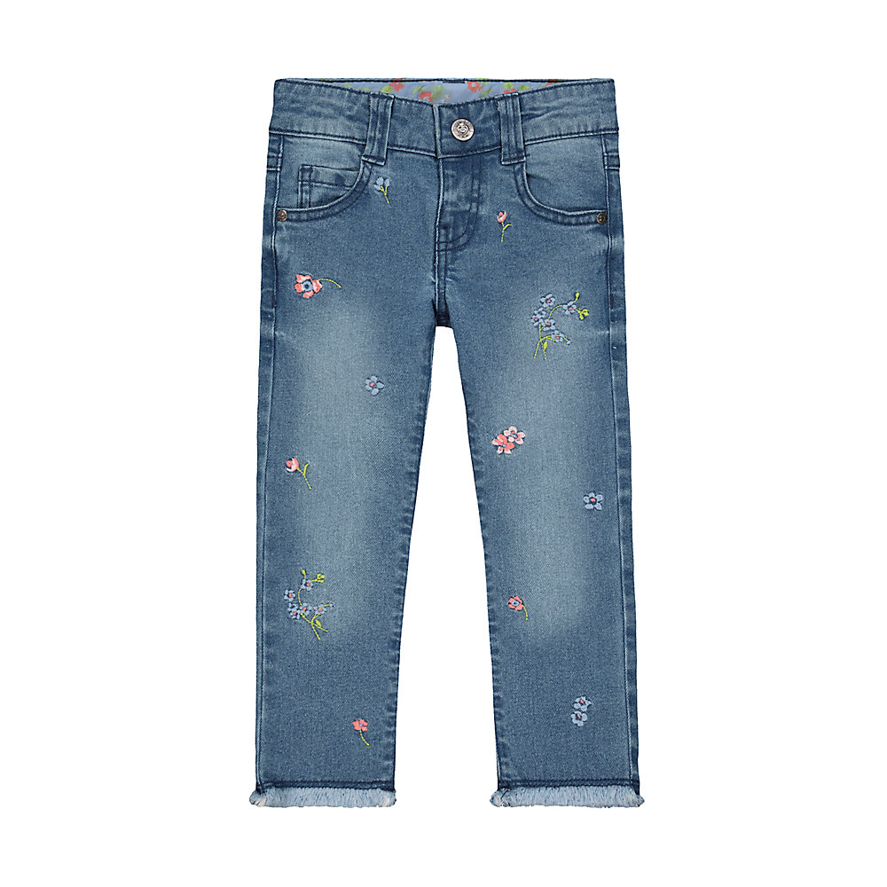 กางเกงเด็กผู้หญิง mothercare embroidered frayed hem jeans VB622