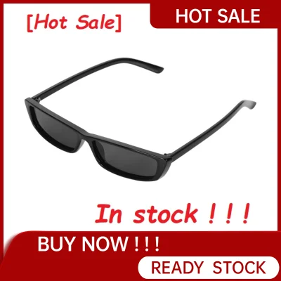 Vintage Rectangle Sunglasses Women Small Frame SunGlasses Retro Eyewear S17072 black frame black