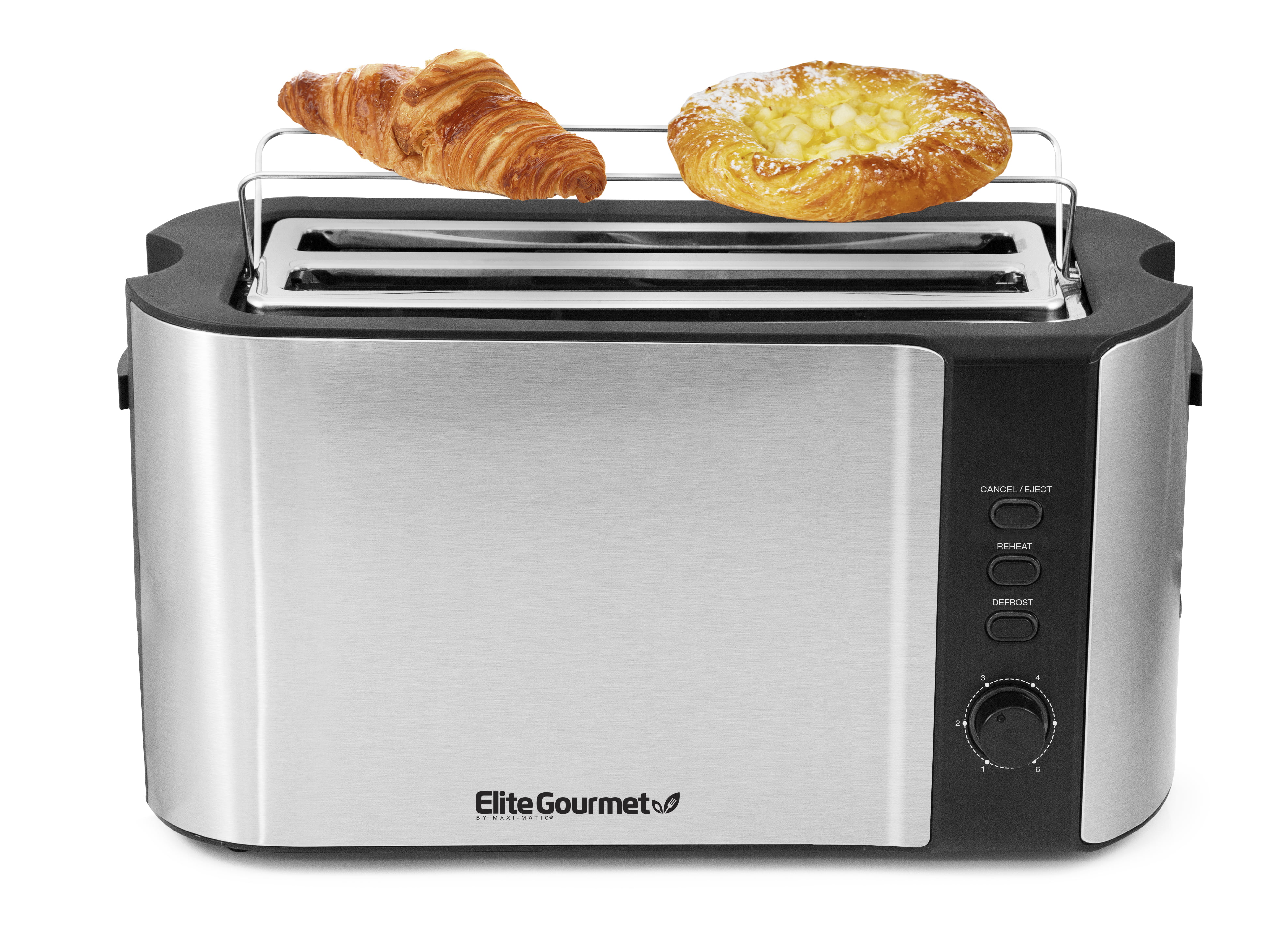 Fast Shipping Stainless Steel 4 Slice Long Slot Toaster Kitchen Bread