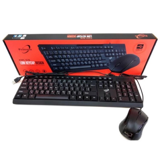 Primaxx KMC-516 Keyboard+Mouse USB ชุดคีย์บอร์ด+เมาส์ Low Keycap Desigh เมาส์ไร้สาย