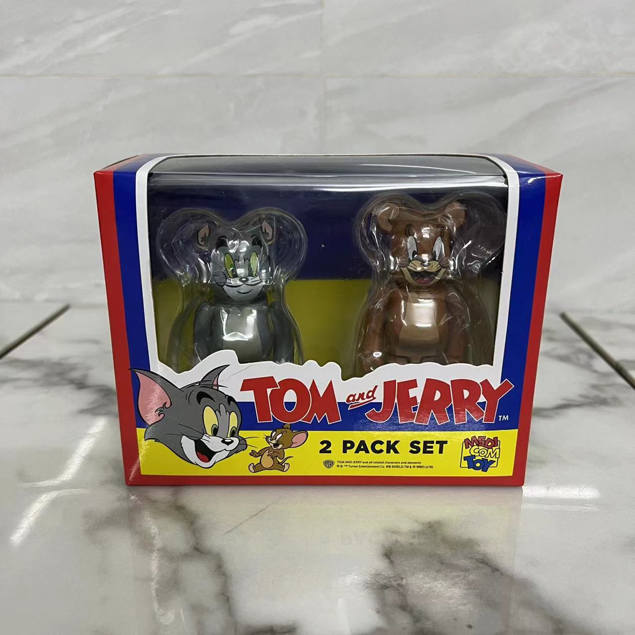 Bearbrick400% หมีรุนแรงบล็อกหมีทอมเจอร์รี่แมวเมาส์เน็ตเทรนด์ตุ๊กตาสีแดง ...