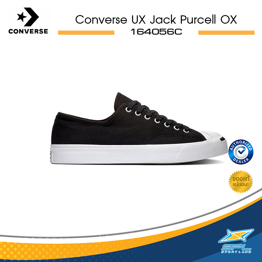 Converse รองเท้าผ้าใบ รองเท้าหุ้มส้น ผ้าใบหุ้มส้น UX Jack Purcell Canvas OX 164056C CR [CORE] / 164057C CR [CORE] / 168518C / 168676C [มีสี่สี] [ลิขสิทธิ์แท้] Collection (2600) สี 164056C สีดำ ขนาด EU 36 สี 164056C สีดำขนาด EU 36