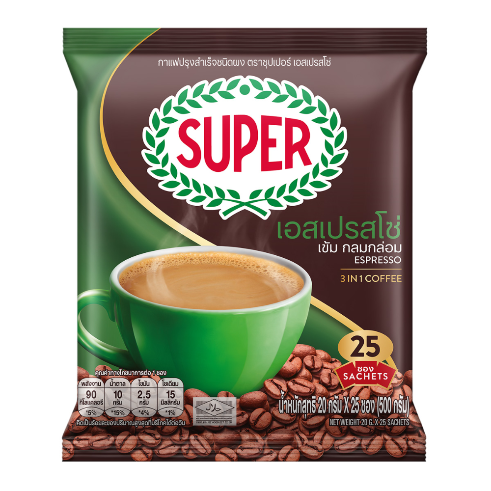 Super Espresso Coffee Mix 3in1 Coffee ซุปเปอร์ เอสเปรซโซ่ กาแฟปรุง