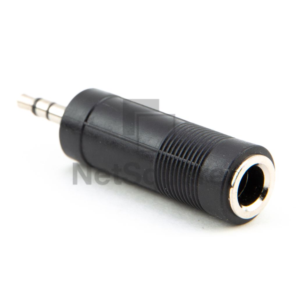 หัวแปลง 6.5mm เป็น 3.5mm Audio Jack แปลงแจ็ค หัวต่อ สเตอริโอ พลาสติก ดำ Plastic Converter Adapter 6.5 to 3.5