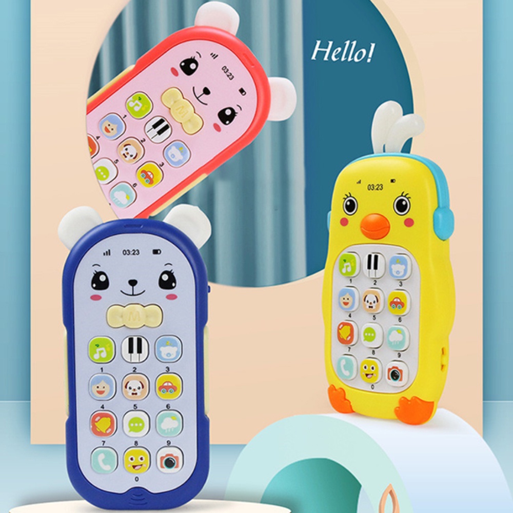 โทรศัพท์ของเล่น มือถือเด็ก สอนคำศัพท์/นับเลข/เพลงภาษาอังกฤษ/มีเสียงสัตว์/ยานพาหนะ  - Sawa-Shop - Thaipick