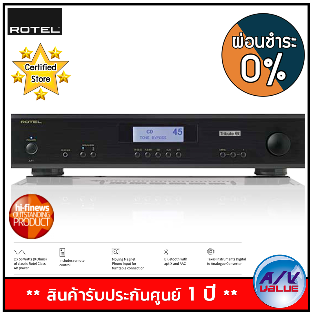 Rotel A11 Tribute Integrated Amplifier (A11 TRI) - Black *FREE:: หูฟัง ...