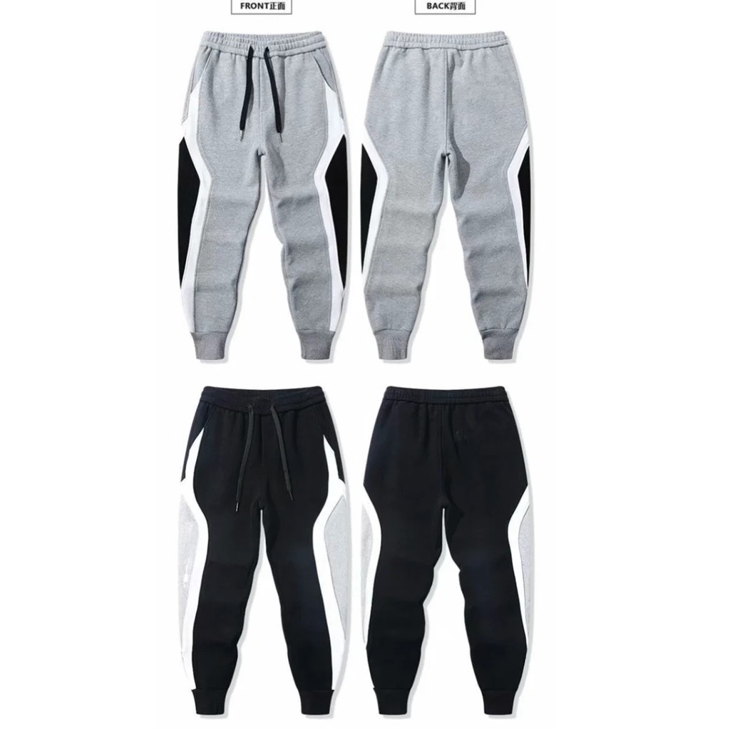 [M5XL] Color matching drawstring casual Plus size jogging pants Korean