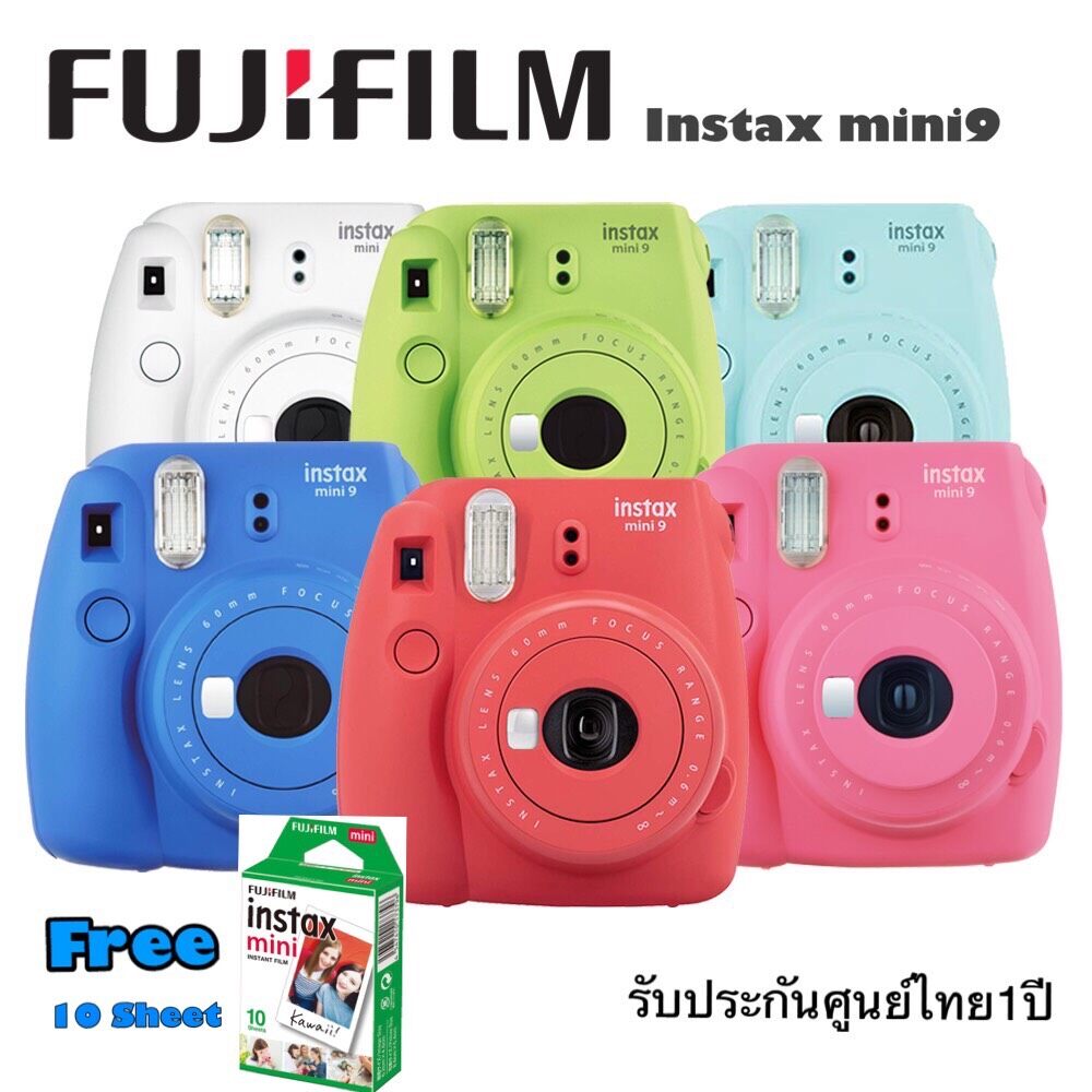 กล้องโพลาลอยด์ Instax mini9 แถมฟรีฟิล์มโพลารอยด์ 10 รูป กล้องอินสแตนท์ประกันศูนย์ฟูจิฟิล์มไทยแลน์ 1 ปี  ( ภ่ายปุ๊ป ปริ้นรูปครับ ) instax