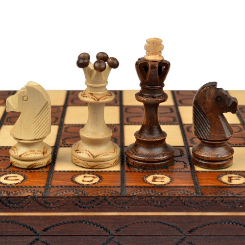 Wegiel Handmade European Wooden Chess Set With 16 Inch Board And Hand ...