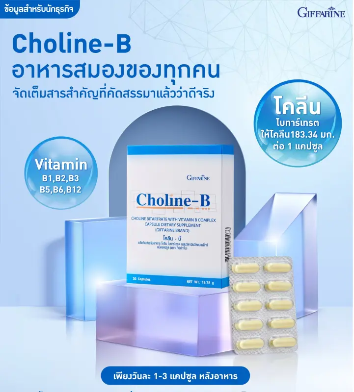 ภาพสินค้าโคลีนบี โคลีนบีกิฟฟารีน วิตามินบีรวม วิตามินบีกิฟฟารีน Choline - B GIFFARINE จากร้าน wanwan.giftshop บน Lazada ภาพที่ 3