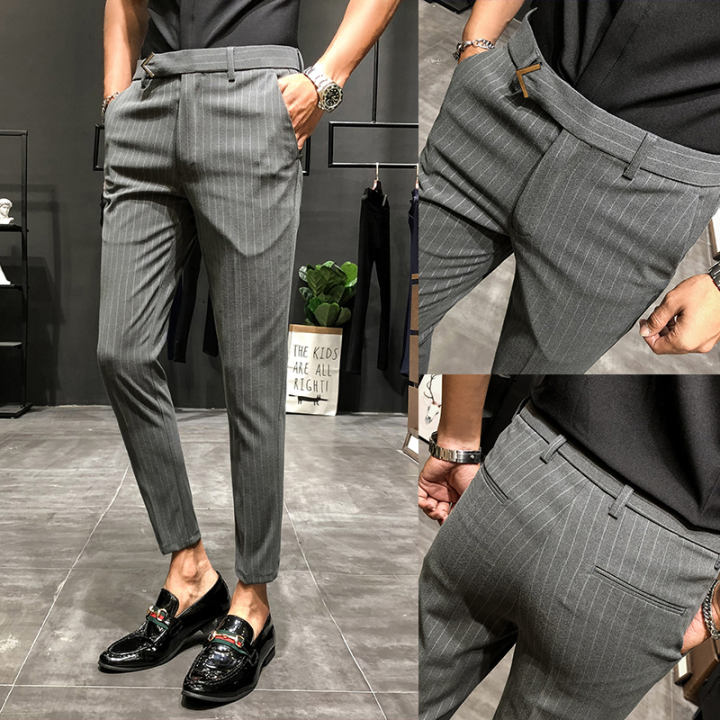 men's skinny fit cropped pants