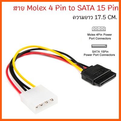 ✨✨#BEST SELLER🎉🎉 Half YEAR SALE!! สายแปลง Power SATA SERIAL (Molex 4 pin to 15Pin SATA Power cable) สายแลนเข้าหัวสำเร็จรูป CAT6 อุปกรณ์คอมครบวงจร อุปกรณ์ต่อพ่วง ไอทีครบวงจร