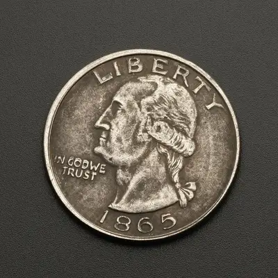 Retro 1865 Washington Commemorative Coin with Eagle Pattern Collection