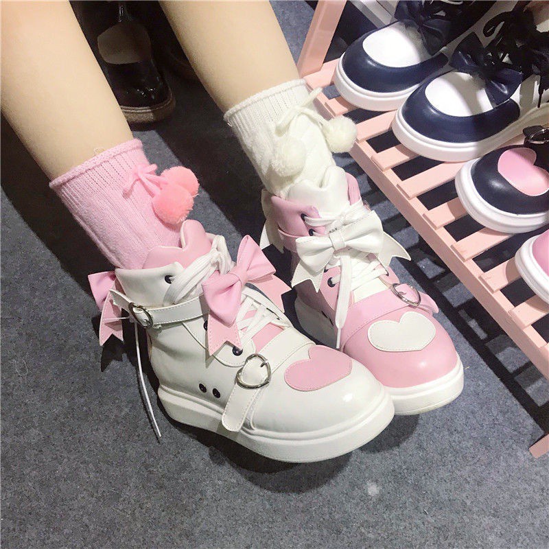 Womens Shoes Sports Shoes Kawaii Lolita Flats Running Fashion High Top Casual Spring Cute Harajuku White Tennis Drop Shipping