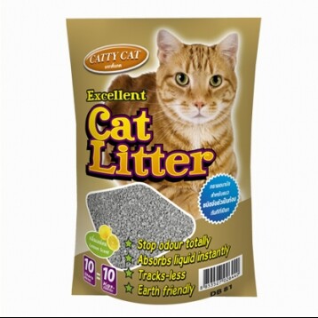 (DB81)Catty Cat ทรายแมวภูเขาไฟ กลิ่นเลม่อน10ลิตร