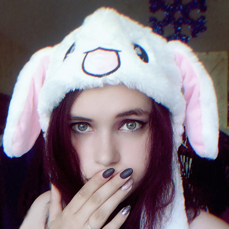 LED Bunny Hat with Moving Ears for Women Girls, Cosplay Christmas Hat