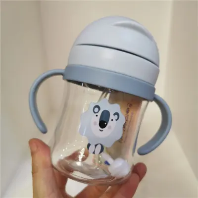 Children Learn Feeding 360°Drinking Bottle Drinkbeker Baby Water Cup With Straw Kids Taza De Bebe Leakproof V-Straw Anti-choked