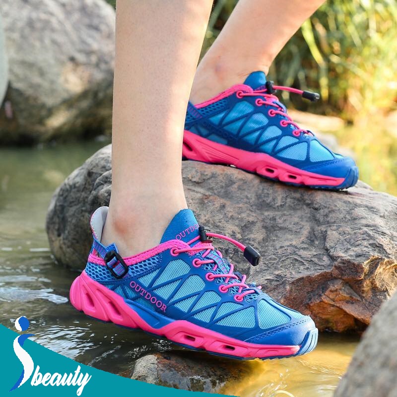 รองเท้าเดินป่า กิจกรรมกลางแจ้ง ลุยน้ำ outdoor adventures สวยงามแห้งไวไม่อับ สีชมพูฟ้า สวยน่ารัก