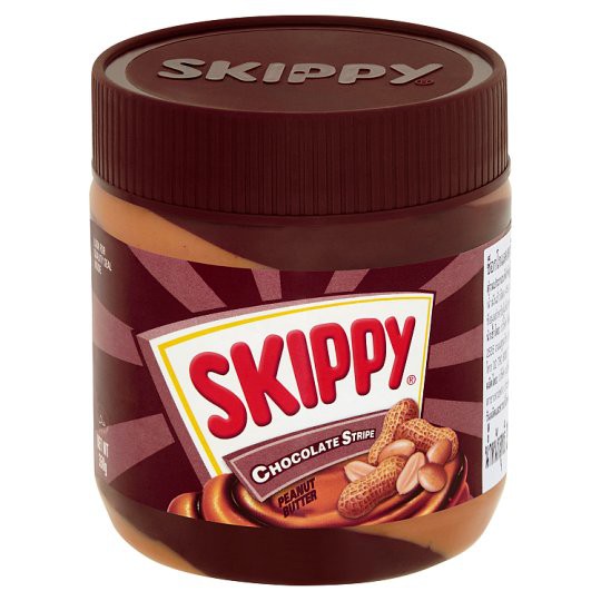SKIPPY Chocolate Stripe Peanut Butter ถั่วลิสงบด ผสมครีมช็อคโกเเลต ขนาด 350 กรัม
