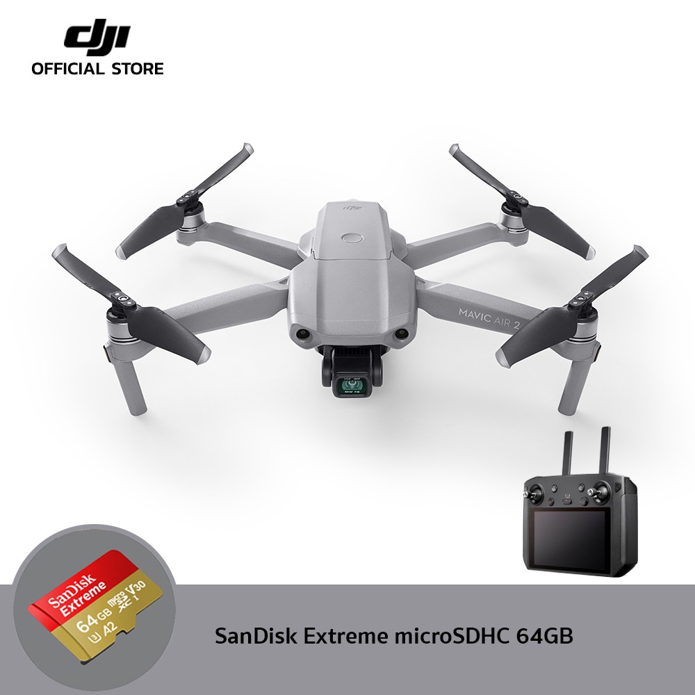 DJI Mavic Air 2 Combo (DJI Smart Controller)+เมมโมรี่ 64GB โดรนบังคับติดกล้อง รีโมทพร้อมจอ 5.5 นิ้ว (มีใบอนุญาตค้า) จัดส่งฟรี