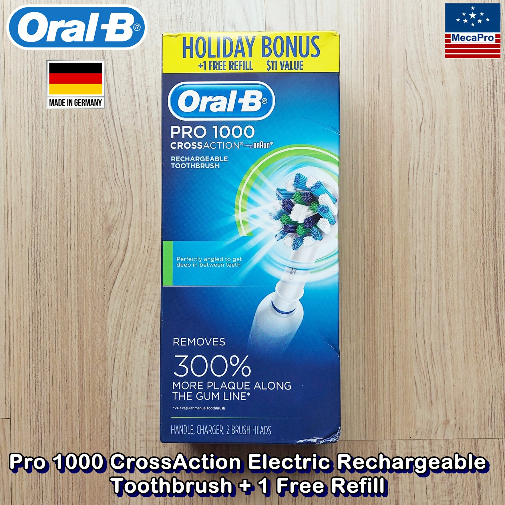 OralB® Pro 1000 CrossAction® Electric Rechargeable Toothbrush Powered