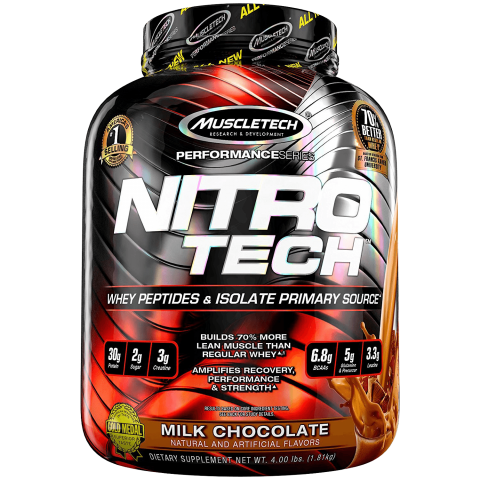 เพิ่มกล้ามเนื้อ แน่นคมชัด Muscletech NitroTech 4lb Chocolate