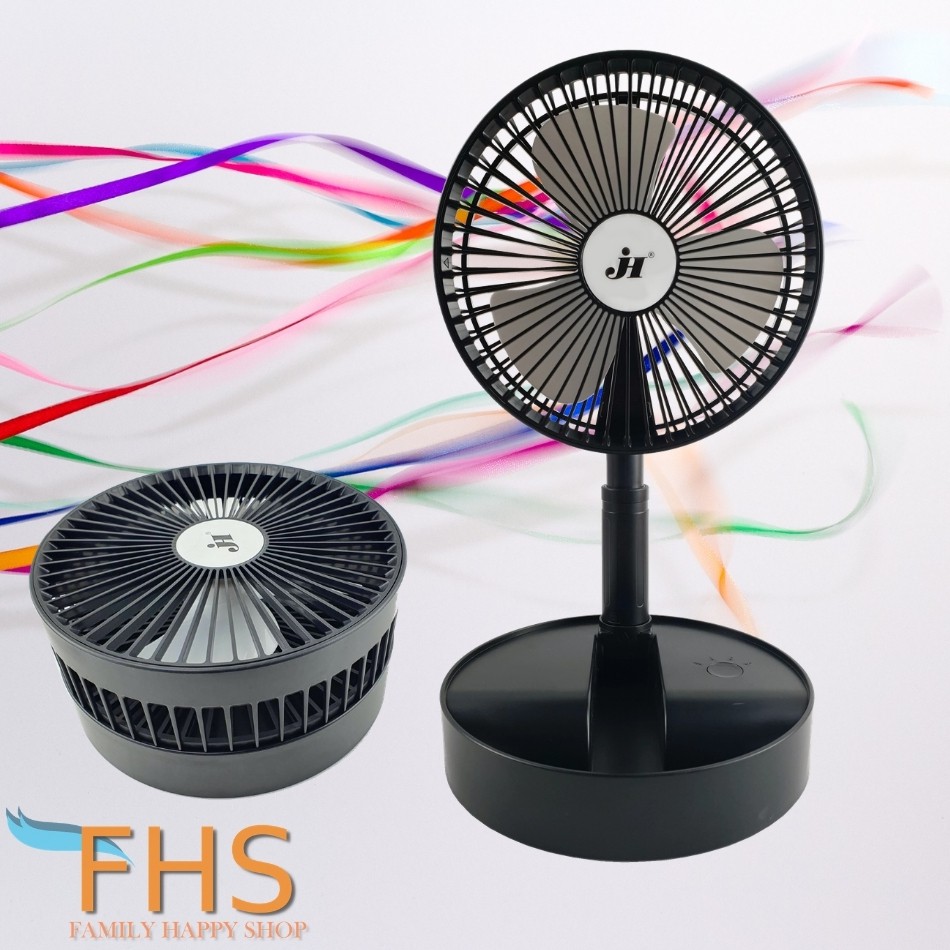 พัดลมไร้สาย พัดลมพับได้ FOLDING FAN-JH2028 หน้ากว้าง 20cm. พัดลมรุ่นใหม่ ชาร์จไฟ USB ดีไซร์สุดสวย พกพาได้