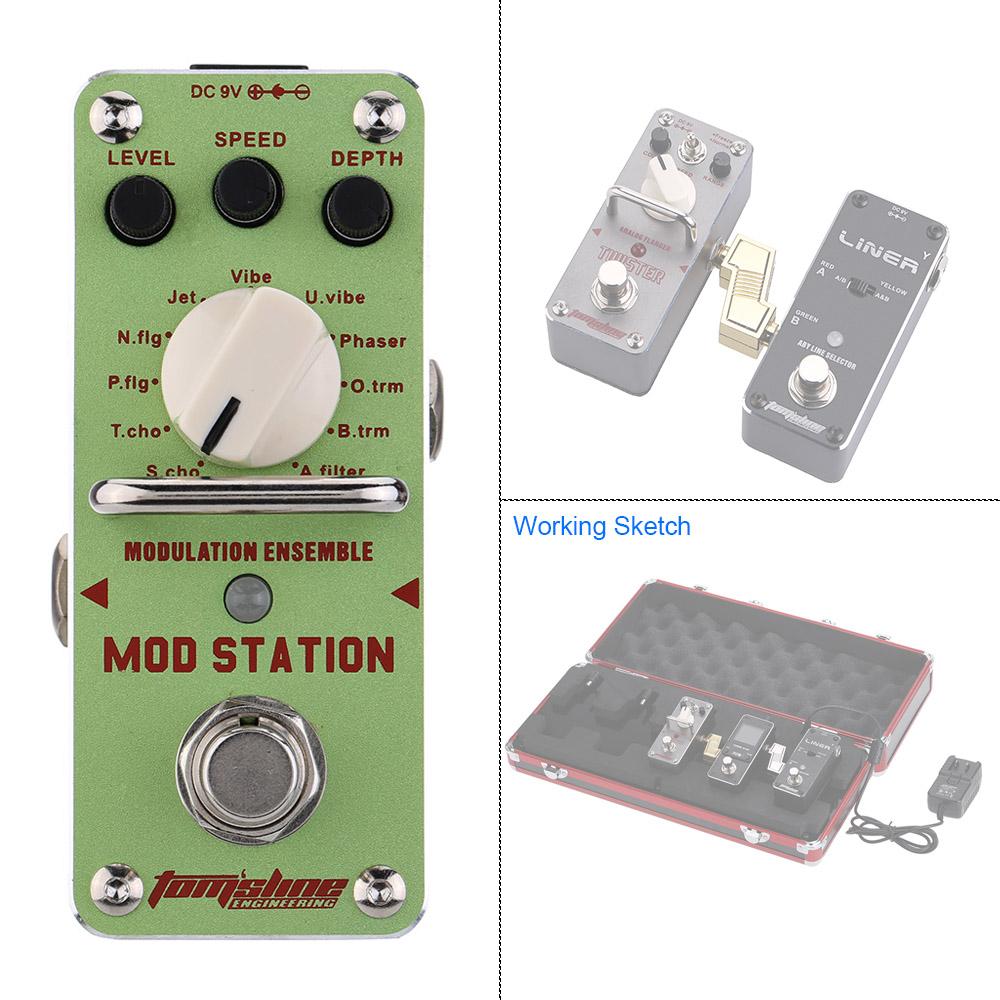 [ammoon]quà bí mật Aroma AMS-3 Mod Station Modulation Ensemble Electric Guitar Effect Pedal Mini Single Effect with True Bypass