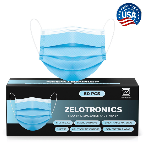 Zelotronics Premium 50 Pcs Face MaskFace Mask หน้ากากอนามัย “ 1แพ๊ค/50ชิ้น” หนา 3 ชั้น หน้ากาก Face Mask (Fashion ) ปิดจมูก ป้องกันฝุ่น หน้ากากแมส หนา 3ชั้นพร้อมกล่อง (1กล่อง มี50ชิ้น) ผ้าปิดจมูกอนามัย - หน้ากากอนามัยแบบกล่องบรรจุ 50 ชิ้น - ผลิตในอเมริกา