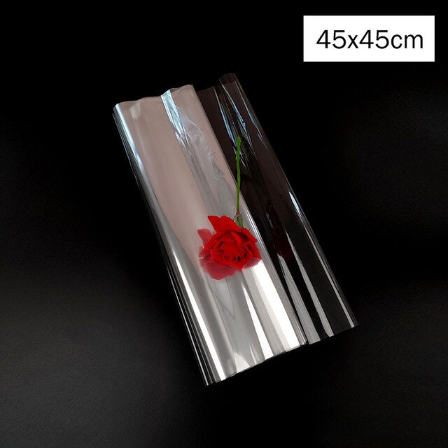 50PcsSet Transparent Cellophane Flower Wrapping Paper Waterproof Plastic Paper Flower Shop
