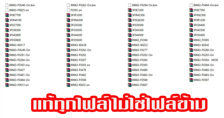 ไฟล์ออริ โตโยต้า Revo แท้ 100% รับประกันอัดได้แน่นอน ไม่ใช่ไฟล์ข้าม ตรงเบอร์ทุกไฟล์ 70 กว่าไฟล์