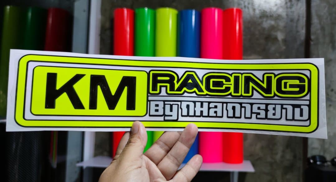 สติ๊กเกอร์ เรืองแสง KM Racing