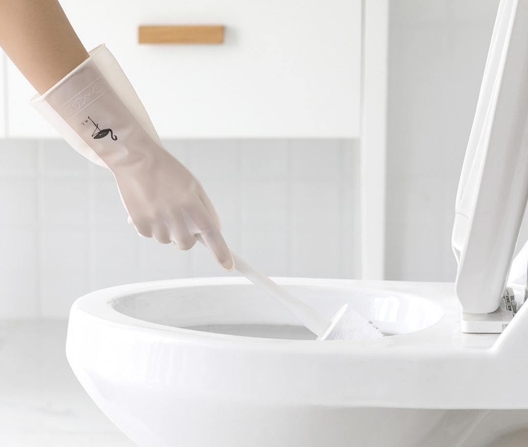ถุงมือทำความสะอาด ถุงมือยาว ถุงมือกันน้ำ ถุงมืออเนกประสงค์ ถุงมือล้างจาน  สี ขาว-L