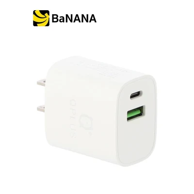 QPLUS Wall Charger 1 USB-A + 1 USB-C 18W PD White By Banana IT