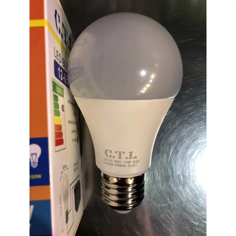 ภาพสินค้าต่อแบตเตอรี่ CTL หลอดไฟ LED หลอดไฟโซล่าเซลล์ หลอดบับ3W 5W 10W 24W ระบบไฟDC 12v 24v 36v 48v 65v ขั้วเกลียวE27 สีขาว สีวอร์ม จากร้าน H & K บน Lazada ภาพที่ 7