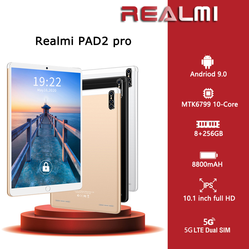 ศูนย์ไทย Realmi tablet PC (8G+256G) PAD2 pro รองรับ 2 ซิม เล่นเน็ต แท็บเล็ตโทรได้   Android แท็บเล็ต 9.0 8800mAh แรงโน้มถ่วงเซ็นเซอร์ อัจฉริยะแท็บเล็ตแท็บเล็ตอินเทอร์เน็ต รุ่นชั้นนำ จอกว้าง 10.1 นิ้ว รองรับภาษาไทย ใช้งานง่าย