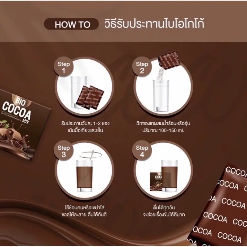 ภาพสินค้าBio Cocoa Mix ไบโอโกโก้ มิกซ์ ดีท็อกซ์  โกโก้คุมหิว โกโก้ผง BC อ้วนผอม จากร้าน BellaColla Thailand บน Lazada ภาพที่ 5