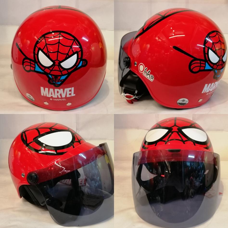 หมวกกันน็อคเด็กครึ่งใบ? สไปร์เดอร์แมน? เหมาะสำหรับ 2-10 ปี (Marvel Spyderman half helmet for children 2-10 year.)